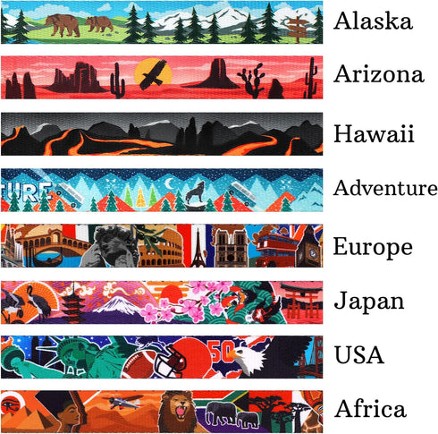 Nature Dog Collar Travel Pattern Adjustable Nylon Pet Collars for Small Medium Large Dogs Puppy Designer Print (Japan, Neck Fit 14"-18")...