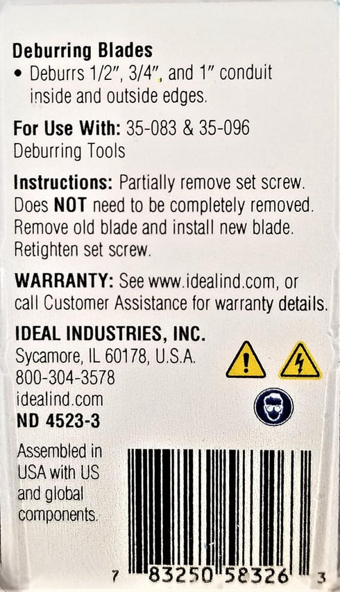Ideal Industries 35-097 Twist-a-Nut Deburring Tool Blade, Pack of 2...