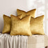 GIGIZAZA Velvet Gold Pillow Covers 18x18?Pack of 4 Decorative Throw Pillow Soft Covers Square Couch Pillow Modern Covers Living Room Luxury Cushio...