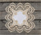 Gold European Lace and Antique Jacquard Fabric Doily, Placemat (14 Inch Square)...