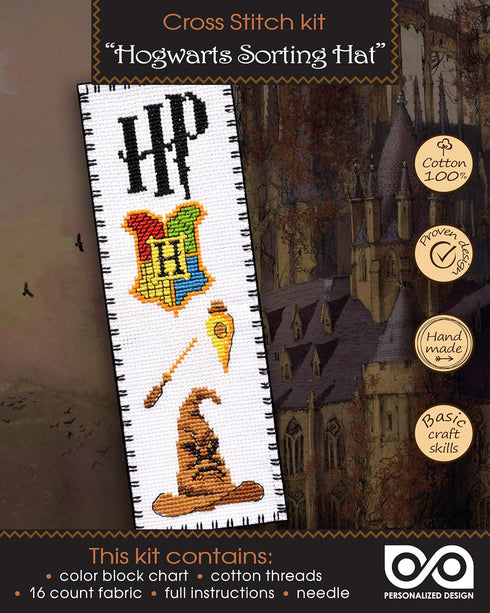 Personalized.Design Cross-Stitch Kit of Bookmark “HP: Hogwarts Sorting Hat”...