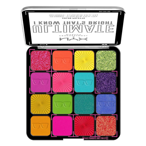 NYX PROFESSIONAL MAKEUP, Ultimate Shadow Palette, Eyeshadow Palette - I Know That's Bright...