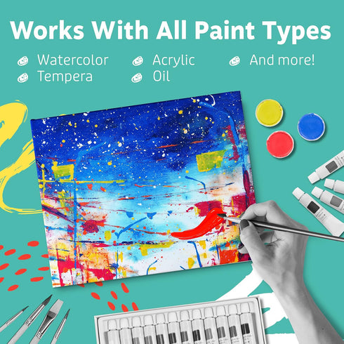Artlicious Canvases for Painting 12 Packs - 8 x 8” Blank Canvas 100% Cotton Painting Canvas Panels for Acrylic, Oil & Watercolor Paint for Canvas ...