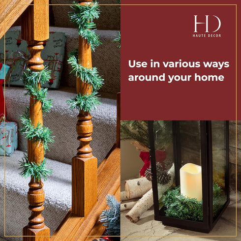 Haute Decor GarlandTies, 20 Pack 14 inches (Noble Fir) Twist Ties with Strong Inner Wire for Securing Garland, Lights, and More!...