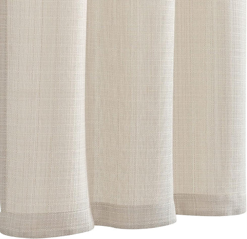 jinchan Beige Kitchen Curtains 24 Inch Linen Textured Tier Curtains Tab Top Cafe Curtains Farmhouse Short Small Window Curtains Light Filtering fo...