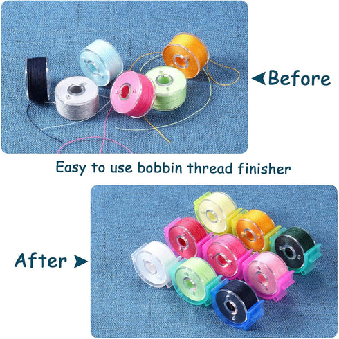 144 Pieces Bobbin Thread Buddies Set Includes 70 Bobbin Holder Clips Color Tool, 32 Spool Huggers, 42 Thread Holders for Spool Organizing...