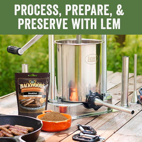 LEM Products Backwoods Reduced Sodium Breakfast Fresh Sausage Seasoning, Ideal for Wild Game and Domestic Meat, Seasons Up to 5 Pounds of Meat, 1....