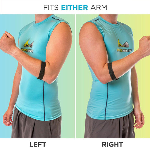 BraceAbility Epicondylitis Brace | Elbow Strap for Medial/Lateral Epicondyle Pain and Tendonitis Arm Compression Support Band for Men or Women (On...