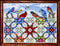 Tobin Feathered Stars, 12'' x 16' Counted Cross Stitch Kit, Red, by The Yard...