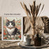 Posterizer 1 pcs- Black and white cat between red and white flowers-Art for Animal Lovers-Floral Botanical - Gift for Men Women Teens-decor for Be...
