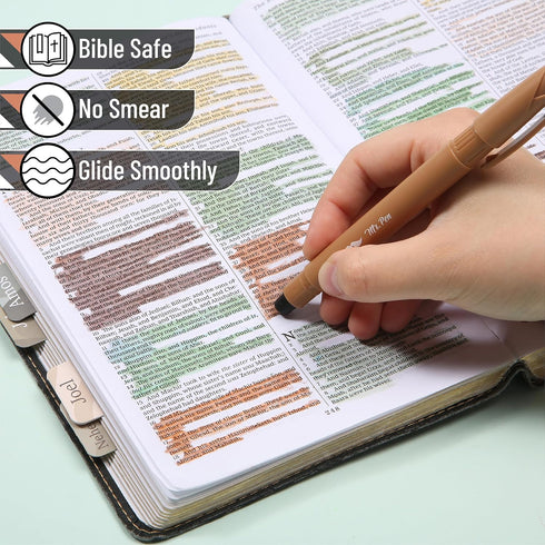 Mr. Pen- Gel Highlighter, 8 Pack, Earthy Colors, Bible Highlighters No Bleed, No Bleed Highlighters, Bible Highlighter, Bible Markers, Gel Highlig...