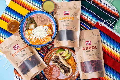 Dried Chile Peppers Bundle (12 oz Total) - Ancho, Guajillo and Arbol Chiles - The Spicy Trio - Great For Mexican Recipes - In Resealable Bags by R...
