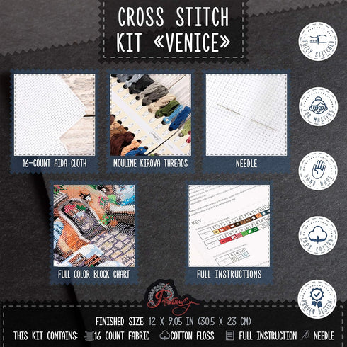 Povitrulya Counted Cross Stitch Kit for Adults 'Venice'...