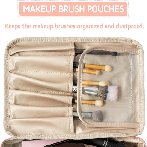 Best Mother Patch MOM Makeup Bag Large Capacity Travel Toiletry Bag with Brush Bags Cosmetic Bag Makeup Case Multifunction Organizer Make Up Bag M...