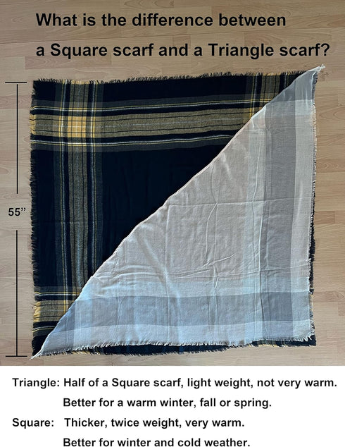 VIVIAN & VINCENT Triangle Fall Winter Soft Plaid Scarfs for Women Scarf Warm Shawls and Wraps...