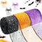 Craftsatin 3 Rolls 60 Yards Halloween Decor Mesh Ribbon Wired Edge Craft Ribbon 2.5 Inch x 60 Yards Purple Orange Black Glitter Ribbon for Gift Wr...