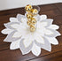 Embroidered Holiday Christmas White and Gold Star Poinsettia Doily Place Mat Small Table Topper (23 Inch Round)...
