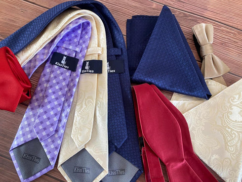 KissTies Mens Necktie Solid Color Checkered Business And Wedding Tie...