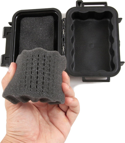 CASEMATIX 5.75" Waterproof Small Hard Case with Customizable Foam for Portable Electronics, Tools and Accessories - Hard Shell Small Plastic Case ...