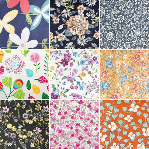 Misscrafts 50pcs 10x10 Inches Cotton Quilting Fabric Craft Supplies Top Fat Quarter Bundles Floral Precut Fabric Square for DIY Craft Patchwork...