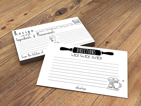 Premium Thick Recipe Cards 4x6 Double Sided - 50 pcs - Quality Thick Card Stock - 14pt...