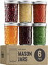 Paksh Novelty Mason Jars - Food Storage Container - 6-Pack - Airtight Container for Pickling, Canning, Candles, Home Decor, Overnight Oats, Fruit ...