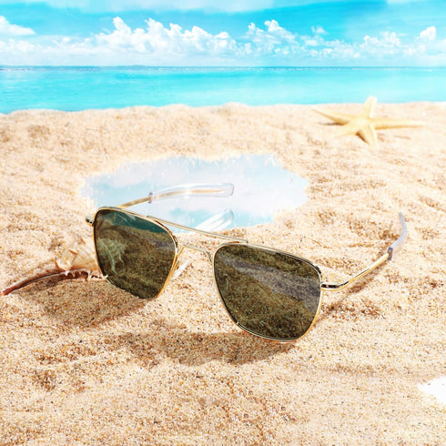 FEISEDY Mens Aviator Sunglasses Polarized Military Pilot Frame with Bayonet Temples B2623...