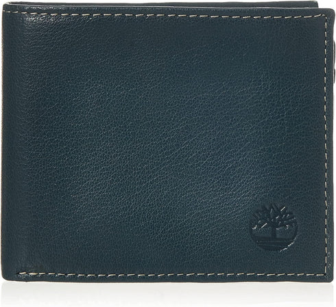 Timberland mens Leather Wallet With Attached Flip Pocket, Navy (Blix), One Size...