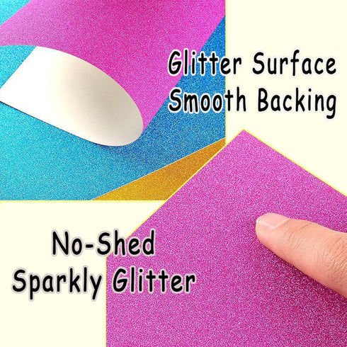 250 GSM Glitter Cardstock Glitter Paper, 10 Color Sparkling Craft Paper for School, Scrapbook and Craft Projects, 8.3 x 11.7 Inches(Multicolor)...
