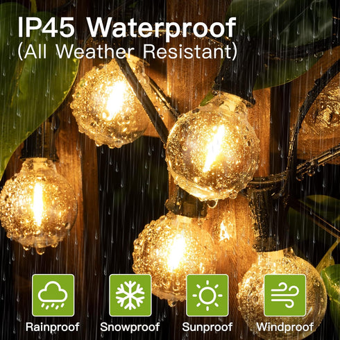 25Ft G40 String Lights, Patio Lights with 13 Bulbs(1 Spare), Waterproof Connectable Shatterproof Outdoor String Lights for Backyard Porch Balcony ...