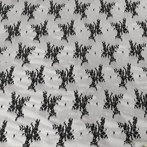 Lace Realm Black Lace Fabric, 60 Inches Fabric Lace for Wedding Dress,Fashion, Crafts, Decorations Lace Trim Fabric 60” Width (A8133 Black, 1 Yard...