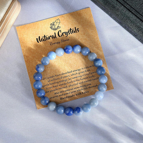 MAIBAOTA Healing Crystal Bracelet for Women Men, 8 mm Natural Stone Beaded Bracelets, Jewelry Birthday Gifts, Round Gemstones Stretch Bracelet...