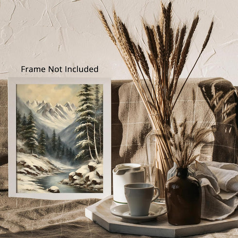 Posterizer 1 pcs-beautiful snowy scenary in winter -10-Landscape & Nature Art-GIft for Men Women Teens-Living Room Bedroom Decor- unframed wall ar...