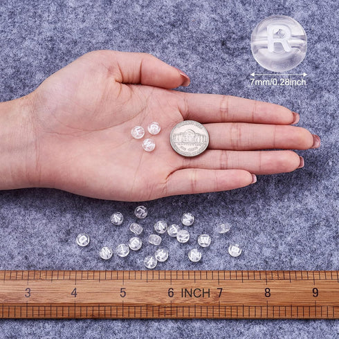 FASHEWELRY 370Pcs Acrylic Flat Round Letter Beads 7x4mm Transparent Alphabet A-Z Spacer Beads for DIY Necklace Bracelet Jewelry Making (Clear)...