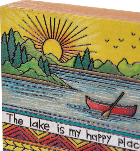 Primitives by Kathy Block Happy Place Home Décor Sign, Multicolor...