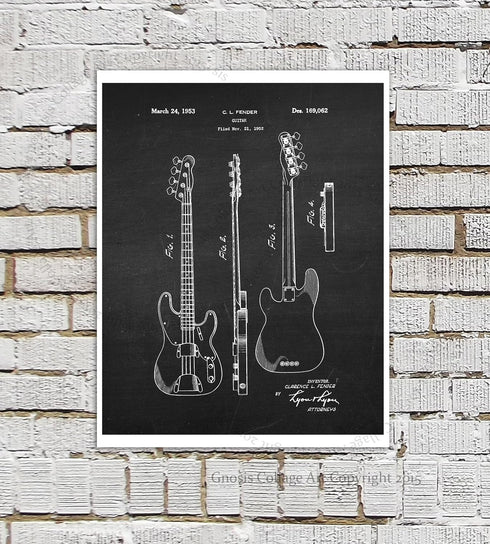 Gnosis Picture Archive Guitar Wall Decor Posters Set of 4 Unframed Art Prints...