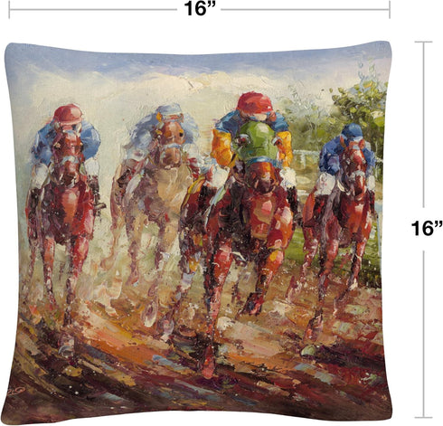 Trademark Fine Art Rio 'Kentucky Derby' 16 X 16 Decorative Throw Pillow...