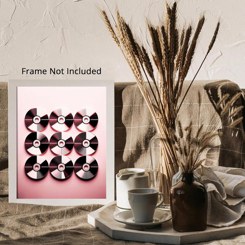 Posterizer 1 pcs-90's Aesthetic Pink CDs-Abstract & Modern Art-Musical Art Collection-Gifts for Women-Living Room Bedroom Decor- unframed wall art...