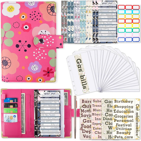 Glitter Budget Planner,Money Saving Binder with Zipper Envelopes & Expense Budget Sheets,Envelopes Money Saving Challenge,Savings Budget Planner w...