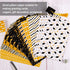 Whaline Graduation Pattern Paper 60 Sheet A5 Size Black Gold Graduation Diploma Cap Pattern Paper Double-Sided Congrats Grad Decorative Origami Pa...
