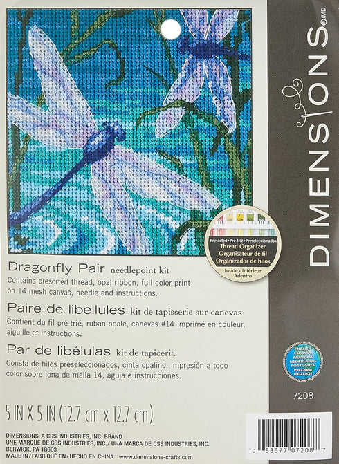 Dimensions Needlepoint Kit, Dragonfly Needlepoint, 5'' W x 5'' H, Various...