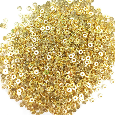 1800pcs 6mm gold Flat Round Spacer Beads Disc Loose Jewelry Making Beads for DIY Bracelet Necklace Earring Craft Supplies (GoldenSpacer6mm)...