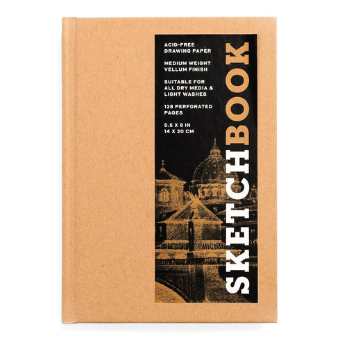 Sketchbook 5.5 x 8" Kraft Hardcover Mixed Media Sketchbook for Drawing, Acid-Free Quality Paper (128 pages) - Union Square & Co. Sketchbooks (Volu...