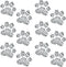 Set of 12 Small Paw Print | 1.5" Each | Clear Rhinestone Iron on Hotfix Bling DIY with Extra Paw Print...