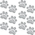 Set of 12 Small Paw Print | 1.5" Each | Clear Rhinestone Iron on Hotfix Bling DIY with Extra Paw Print...