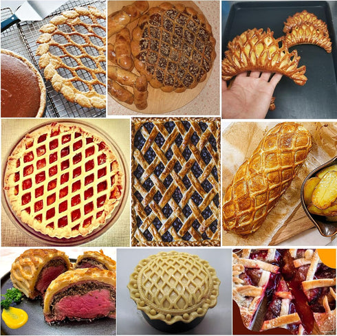 Stainless Steel Lattice Roller Cutter With Wood Handle - Dough Baking Tool for Cookie, Pie, Pizza, Bread, Pastry Crust - Household Time-Saver for ...