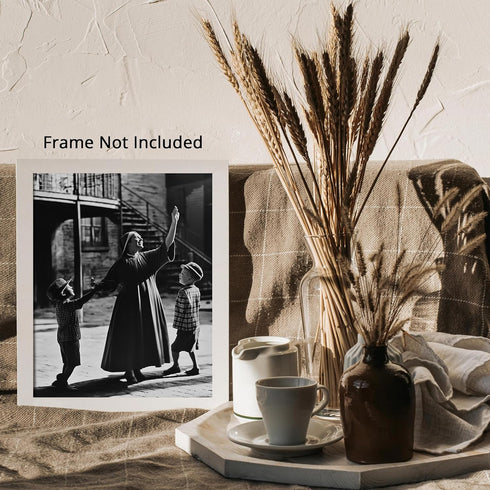 Posterizer 1 pcs-happy nun playing with children retro photo 2-Photography Art-Retro Art-Decor for Home & Office- unframed wall art...