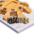 Yellow Mountain Imports Mexican Train Dominoes Accessory Set (5.8-Inch Wooden Hub Centerpiece, Die-Cast Metal Train Markers, and 60-Sheet Scorepad...
