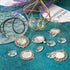 FASHEWELRY 16Pcs Oval Round Bezel Pendant Trays Antique Silver Bezel Blanks Cabochon Setting with Clear Glass Cabochon for Photo Pendant Craft Jew...