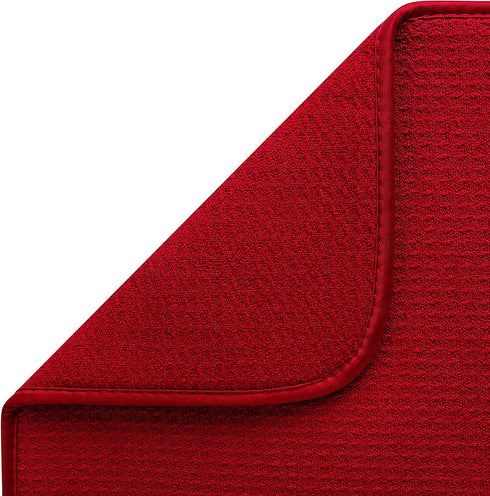 Dish Mat Absorbent, Reversible, Microfiber,Dish Drying Mat for Kitchen,Machine Washable Farmhouse Dishes Drainer for Countertop Fast Drying, Red D...